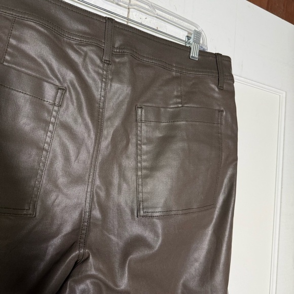 Chico's Coated Wide Leg Cropped Denim Jeans Mink Taupe Size 3 / 16 Brown - Picture 9 of 12